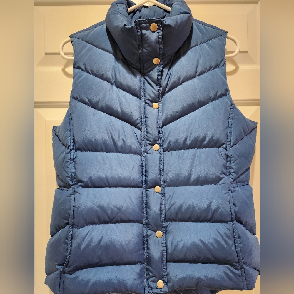 J Crew down puffer vest, Small, blue